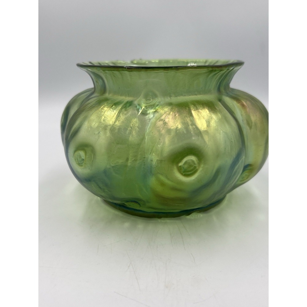 Antique Loetz Creta Rusticana Iridescent Art Glass Vase Bohemian Austria | c1900